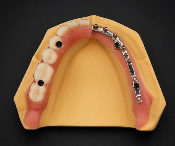 Titanium hybrid bar supported overdenture img3
